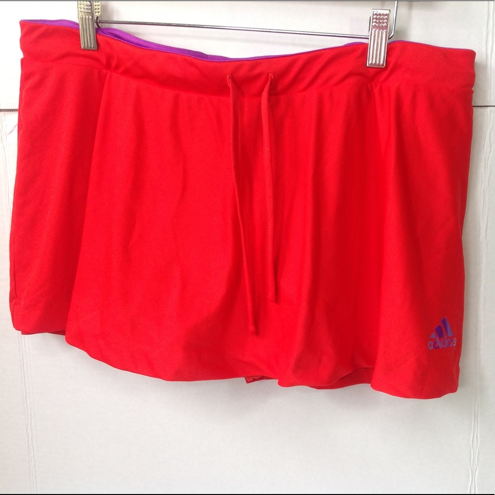 Adidas Red Purple Short Tennis Skirt